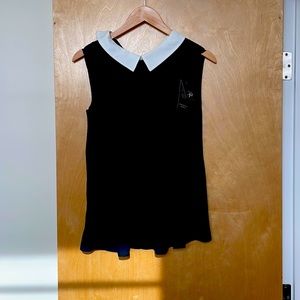 Black and white collared top